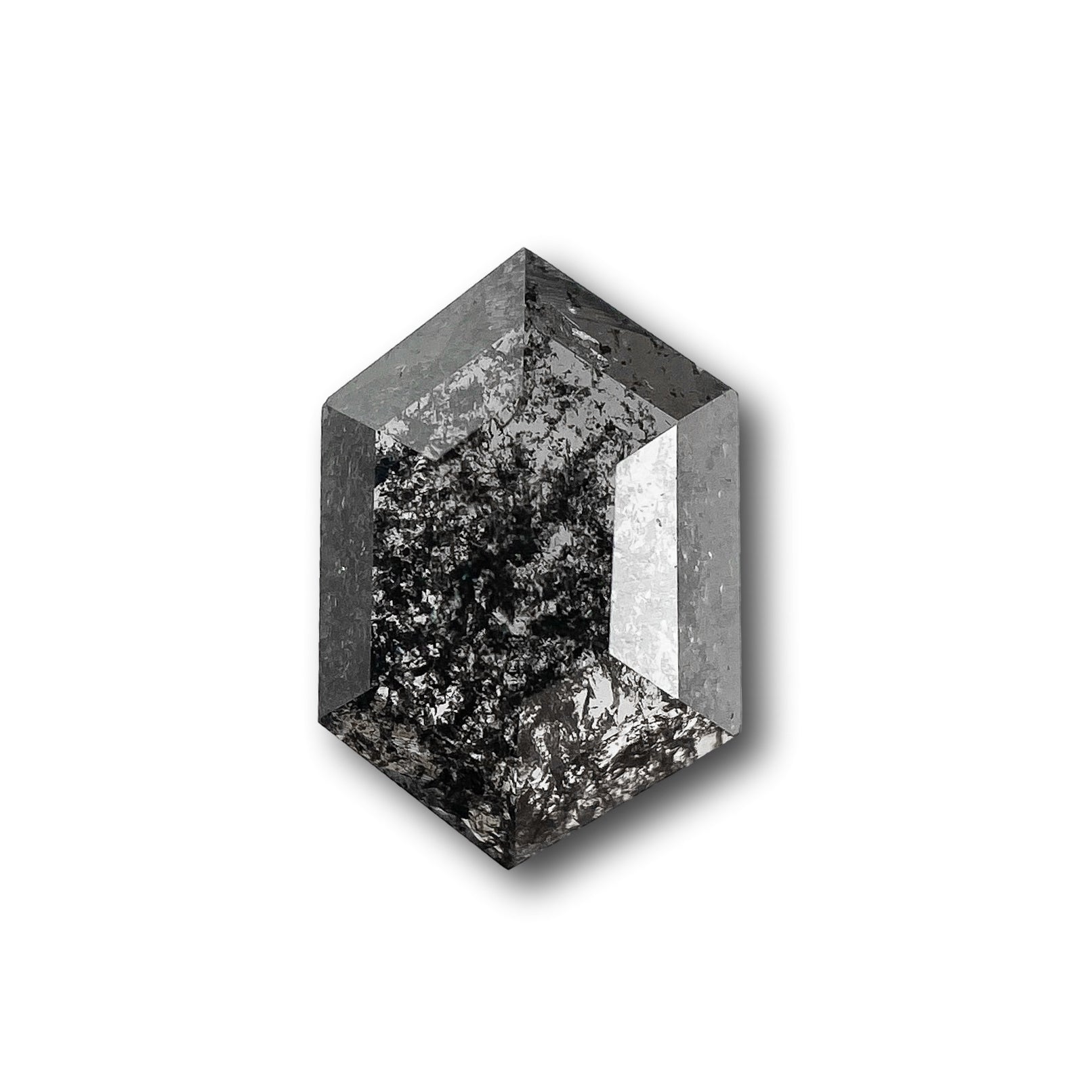0.53ct | Salt & Pepper Hexagon Shape Rose Cut Diamond - Modern Rustic Diamond