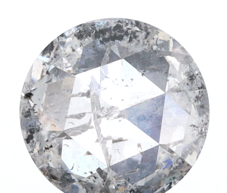 0.74ct | Salt & Pepper Round Shape Rose Cut Diamond - Modern Rustic Diamond