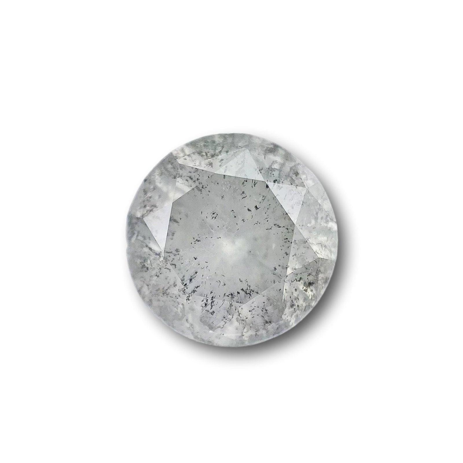 2.90ct | Salt & Pepper Round Shape Brilliant Cut Diamond - Modern Rustic Diamond