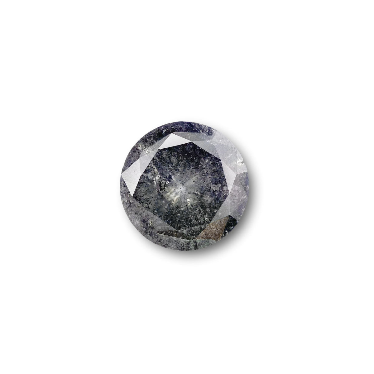 3.24ct | Salt &amp; Pepper Round Shape Brilliant Cut Diamond - Modern Rustic Diamond