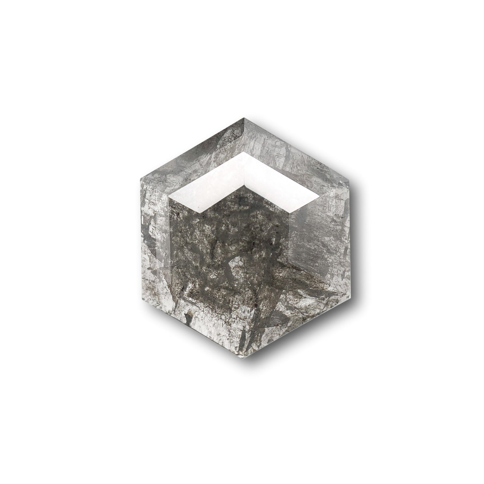 2.94ct | Rustic  Hexagon Shape Rose Cut Diamond - Modern Rustic Diamond