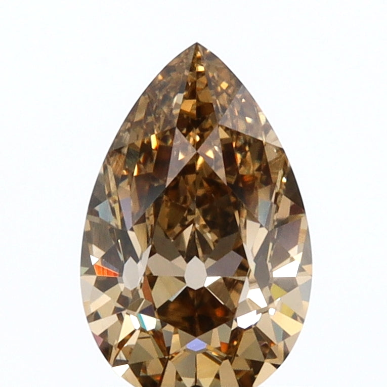 1.24ct | Cognac VS1 Pear Shape Old Mine Cut Diamond (GIA) - Modern Rustic Diamond