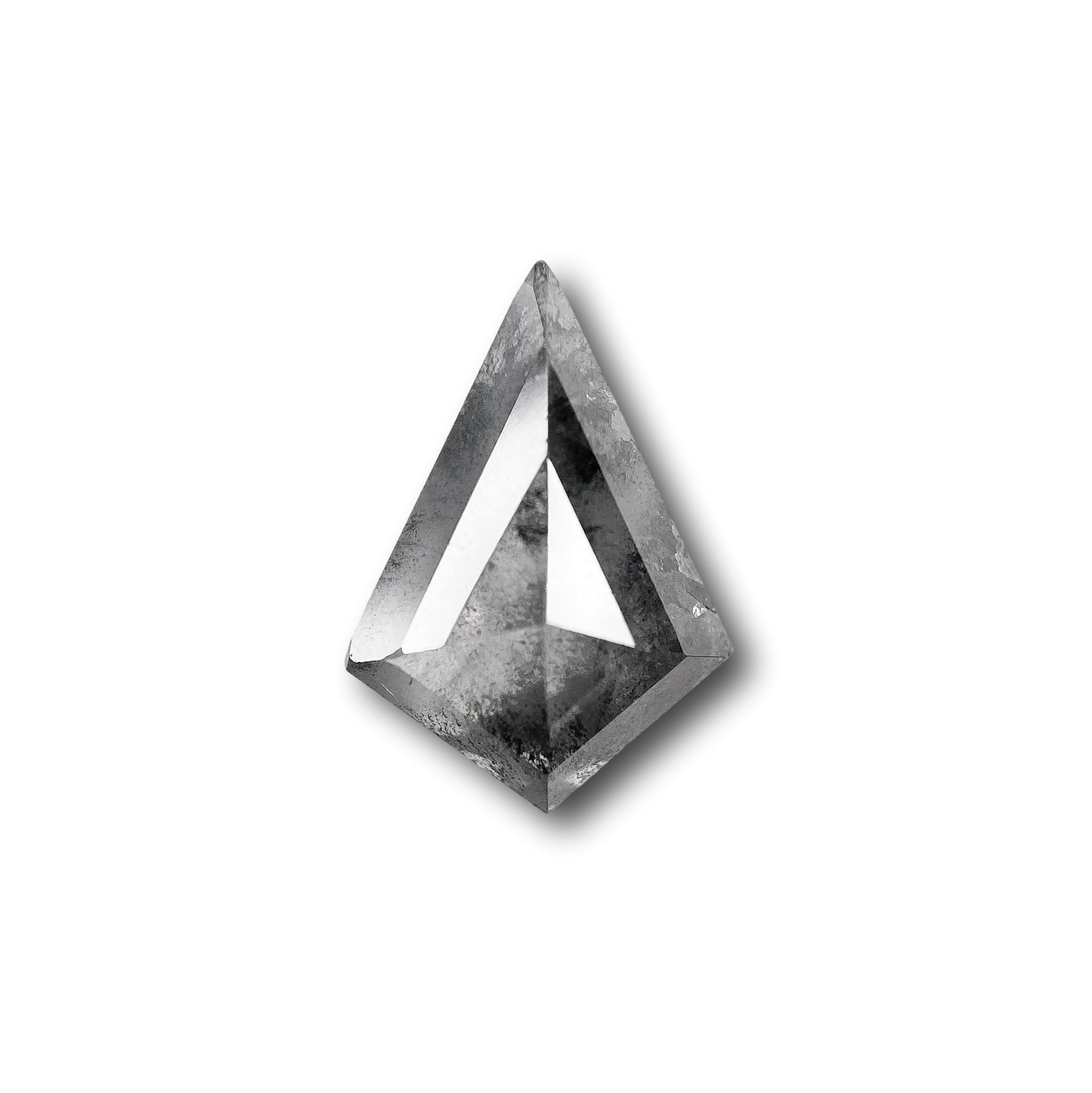 2.03ct | Salt & Pepper Kite Shape Rose Cut Diamond - Modern Rustic Diamond