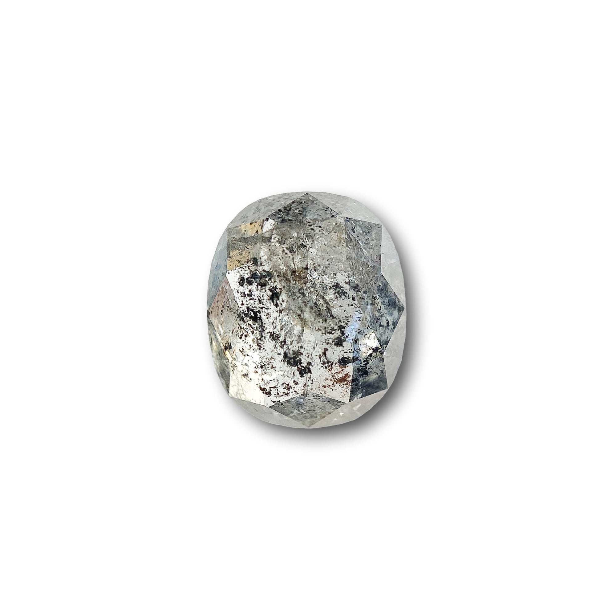 1.12ct | Salt & Pepper Cushion Shape Rose Cut Diamond - Modern Rustic Diamond