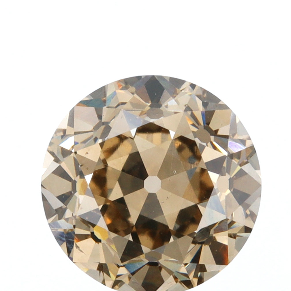 1.55ct | Champagne VVS Round Shape Old European Cut Diamond - Modern Rustic Diamond