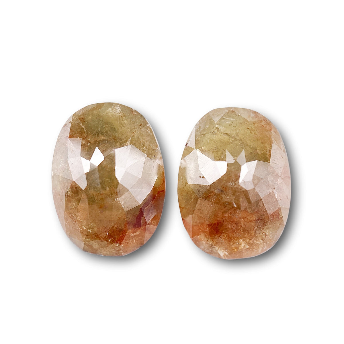 3.45cttw | Salt &amp; Pepper Cushion Shape Rose Cut Diamond Matched Pair - Modern Rustic Diamond