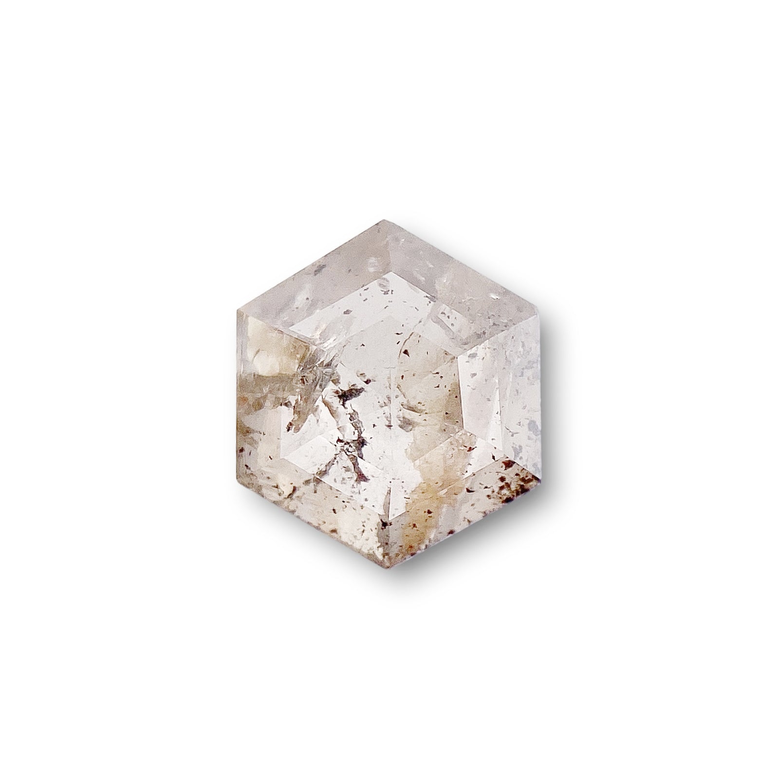 0.78ct | Salt & Pepper Hexagon Shape Step Cut Diamond - Modern Rustic Diamond