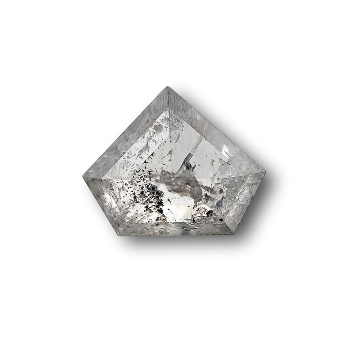 0.72ct | Salt & Pepper Shield Shape Step Cut Diamond - Modern Rustic Diamond