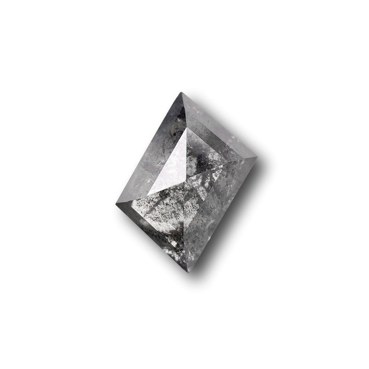 0.96ct | Salt &amp; Pepper Rhomboid Shape Step Cut Diamond - Modern Rustic Diamond