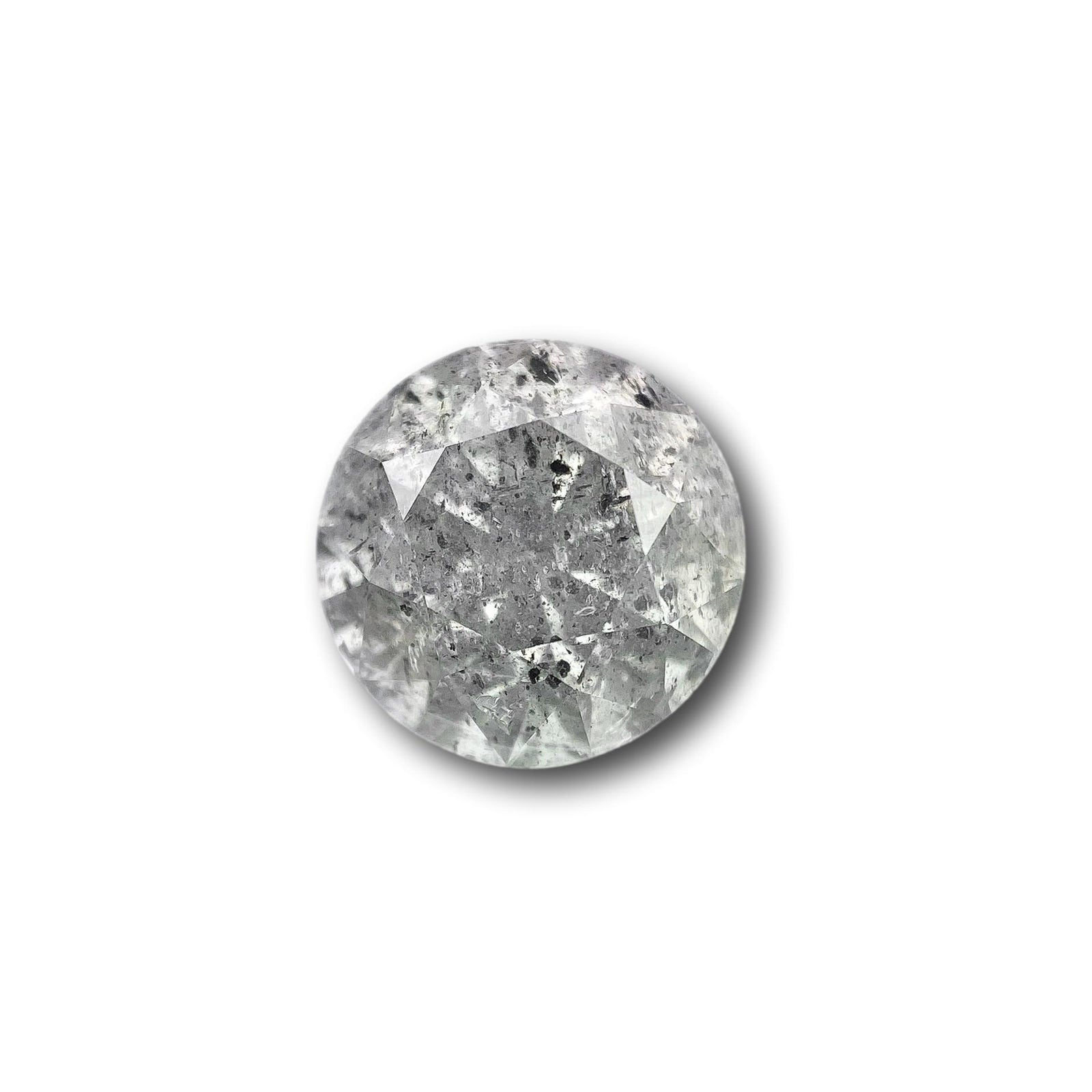 2.51ct | Salt & Pepper Round Shape Brilliant Cut Diamond - Modern Rustic Diamond
