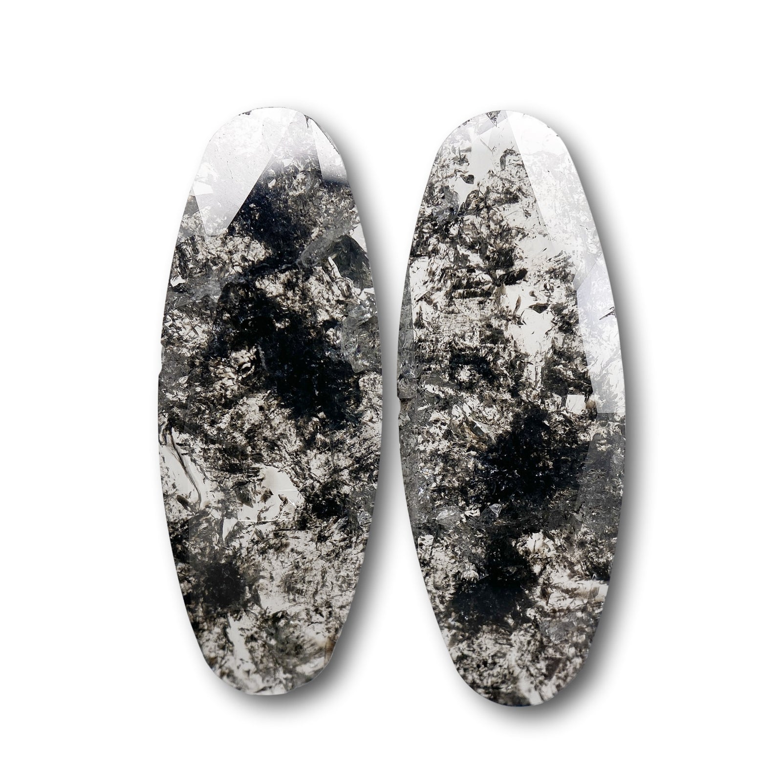 6.13cttw | Rustic Oval Shape Rose Cut Diamond Matched Pair - Modern Rustic Diamond