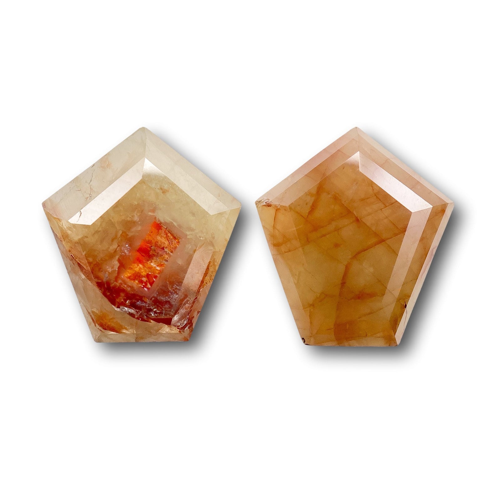 4.58cttw | Rustic  Shield Shape Rose Cut Diamond Matched Pair - Modern Rustic Diamond