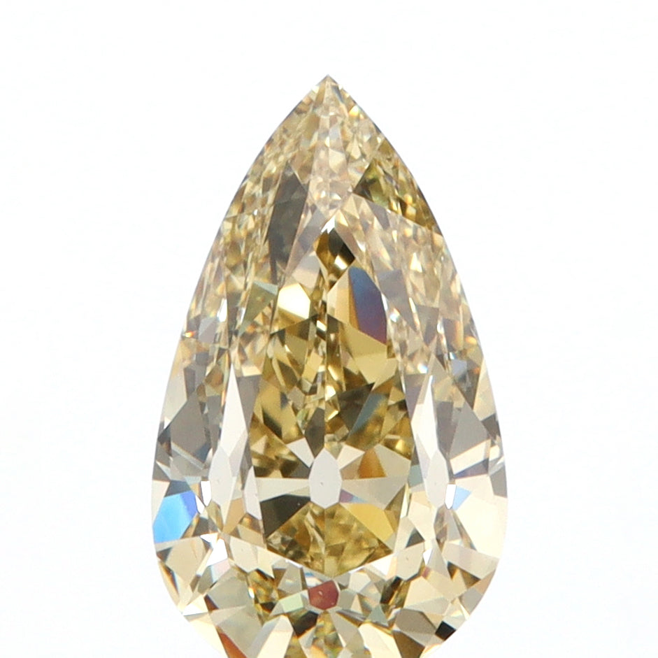 2.00ct | Fancy Brownish Yellow VS2 Pear Shape Old Mine Cut Diamond (GIA) - Modern Rustic Diamond