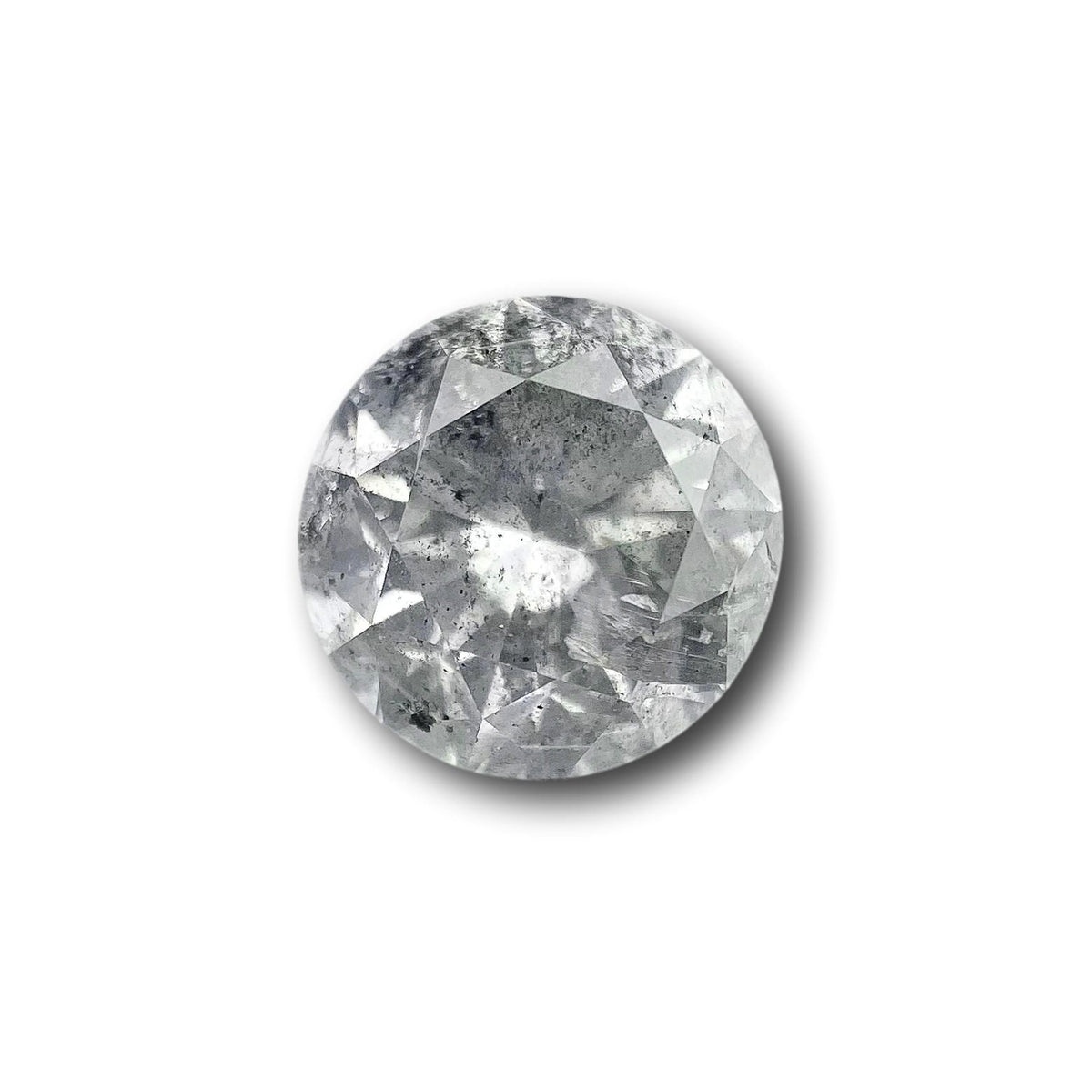 2.00ct | Salt &amp; Pepper Round Shape Brilliant Cut Diamond - Modern Rustic Diamond