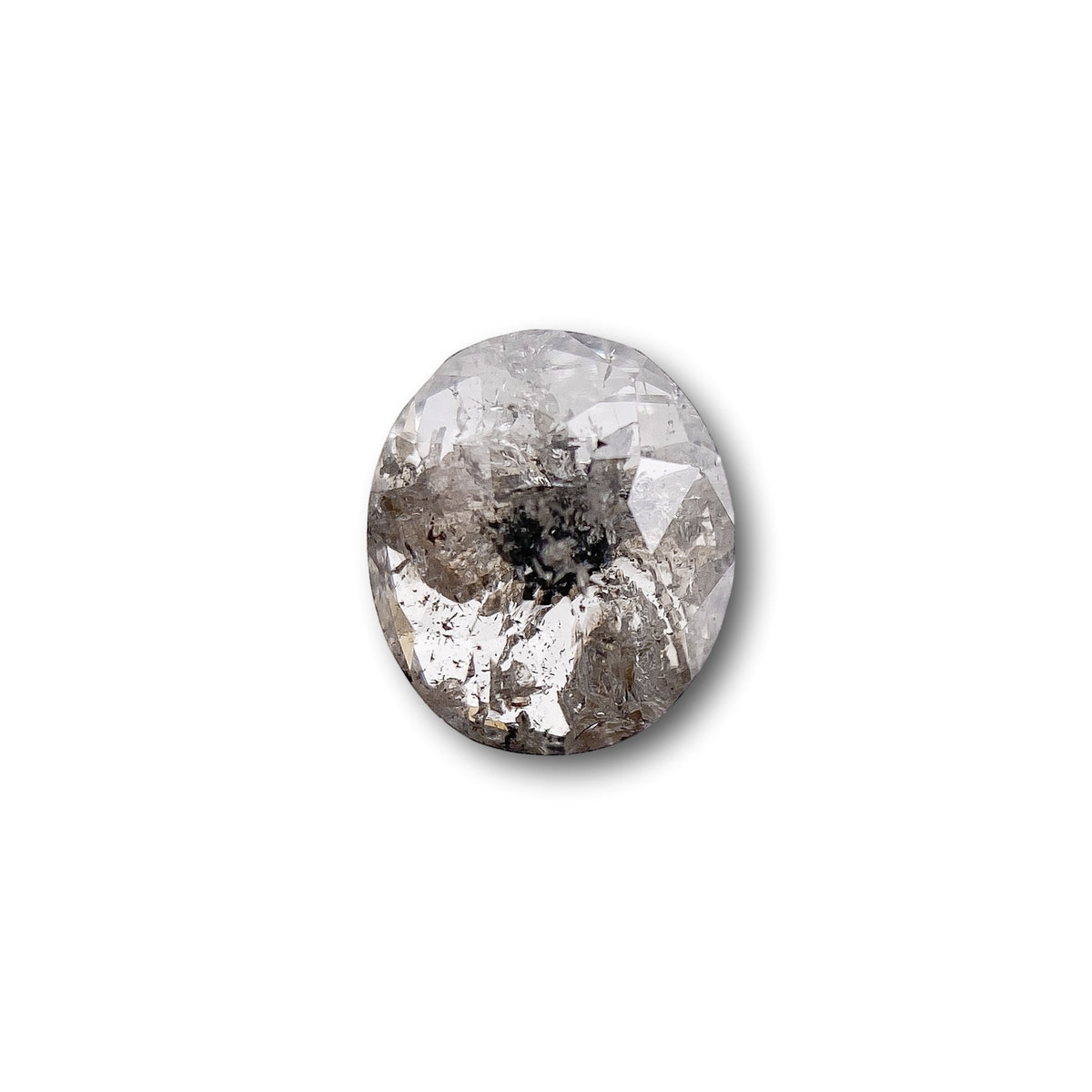 0.73ct | Salt &amp; Pepper Oval Shape Brilliant Cut Diamond - Modern Rustic Diamond