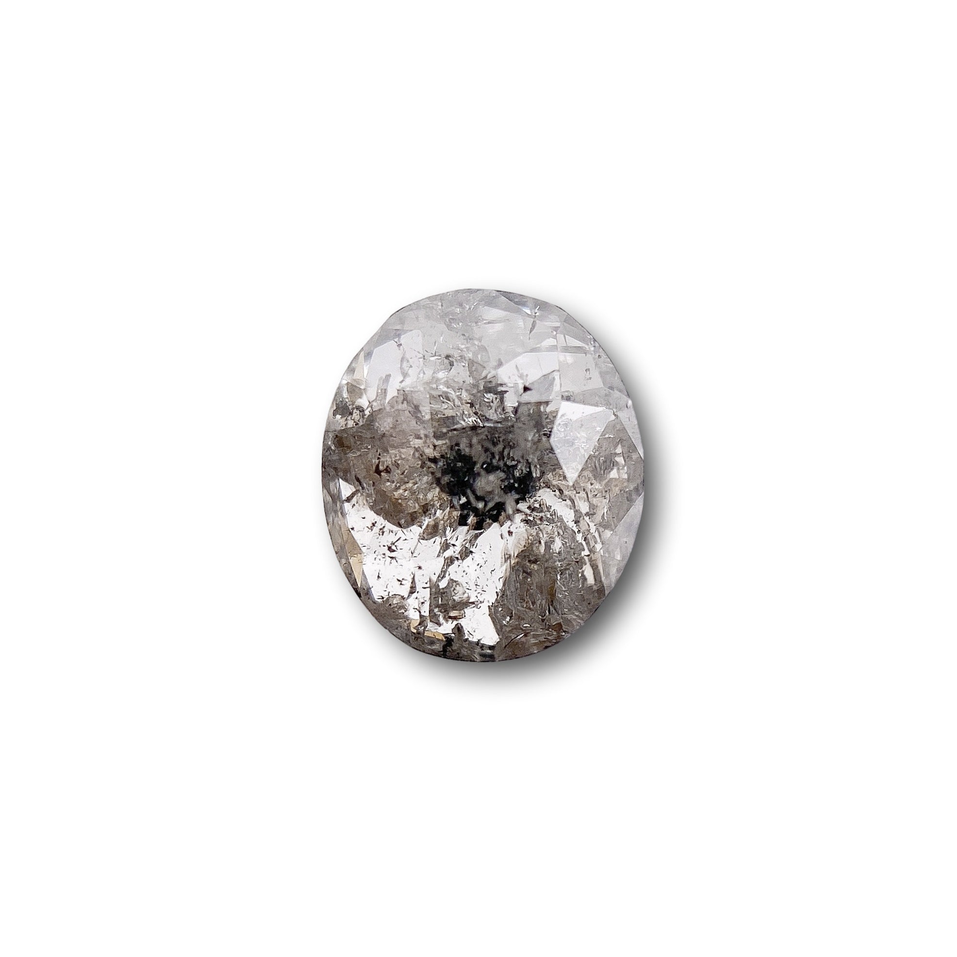 0.73ct | Salt & Pepper Oval Shape Brilliant Cut Diamond - Modern Rustic Diamond