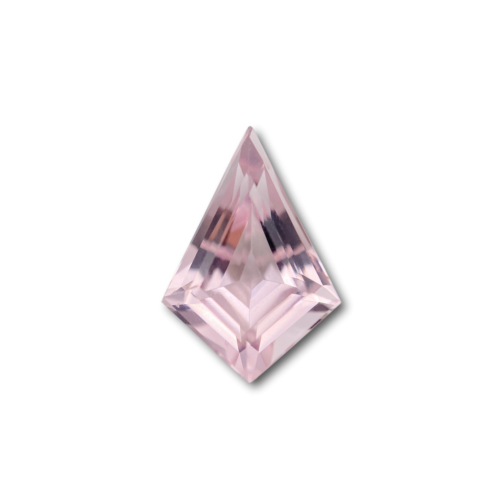 3.33ct |  Kite Shape Step Cut Morganite - Modern Rustic Diamond