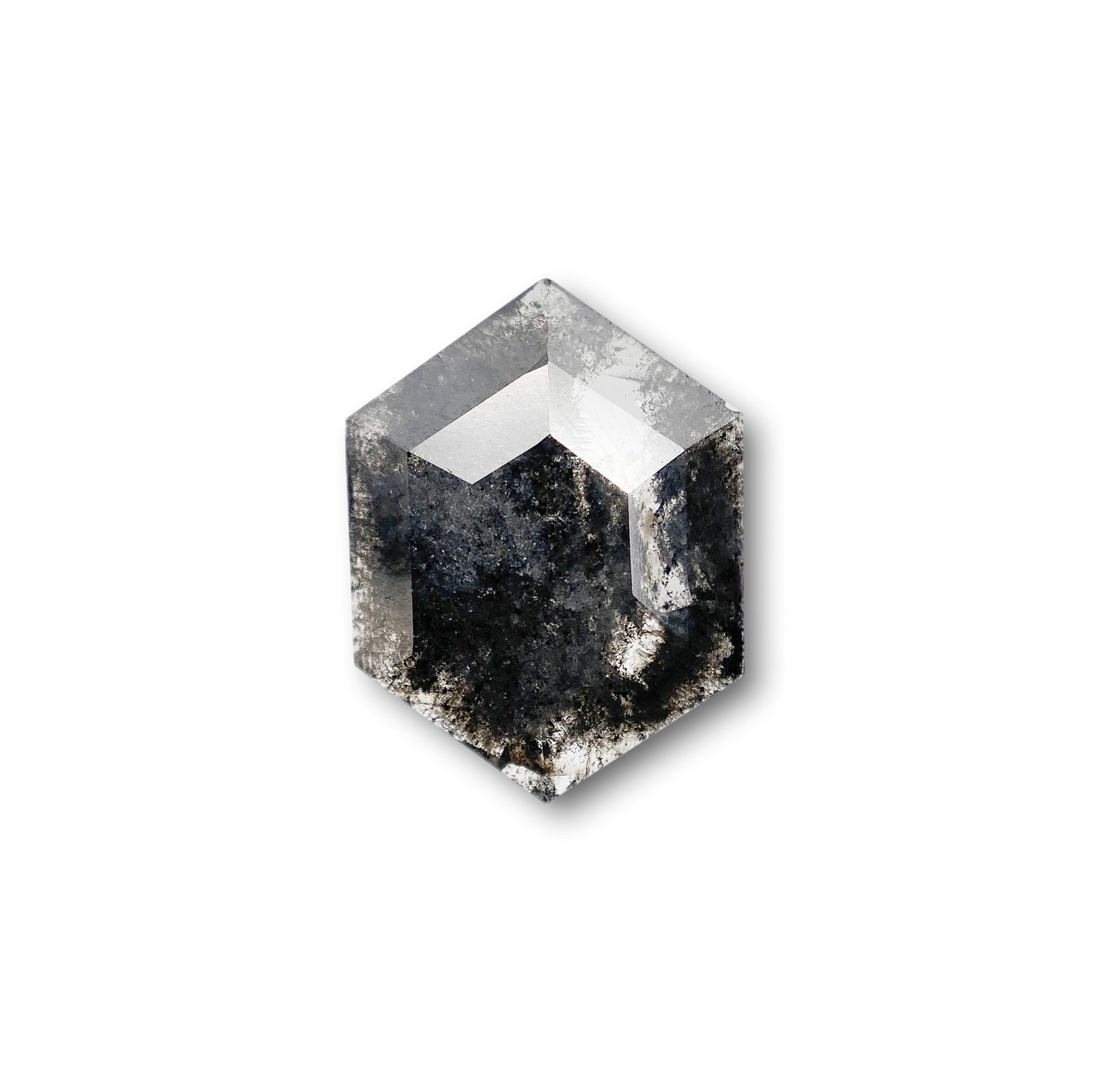 1.19ct | Salt & Pepper Hexagon Shape Rose Cut Diamond - Modern Rustic Diamond