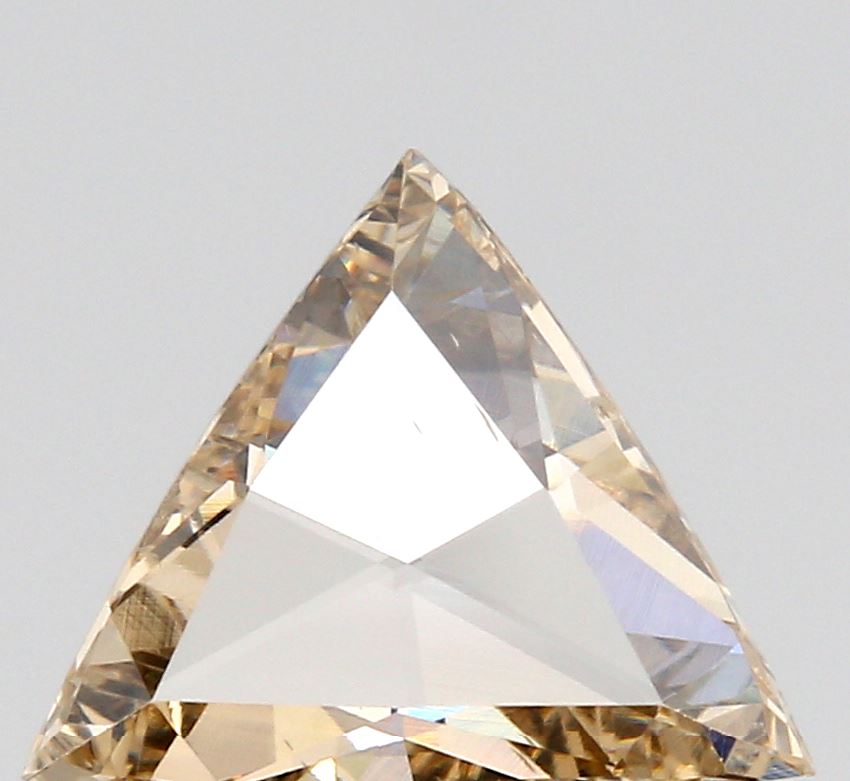 0.81ct | Champagne VVS Trilliant Shape Rose Cut Diamond - Modern Rustic Diamond