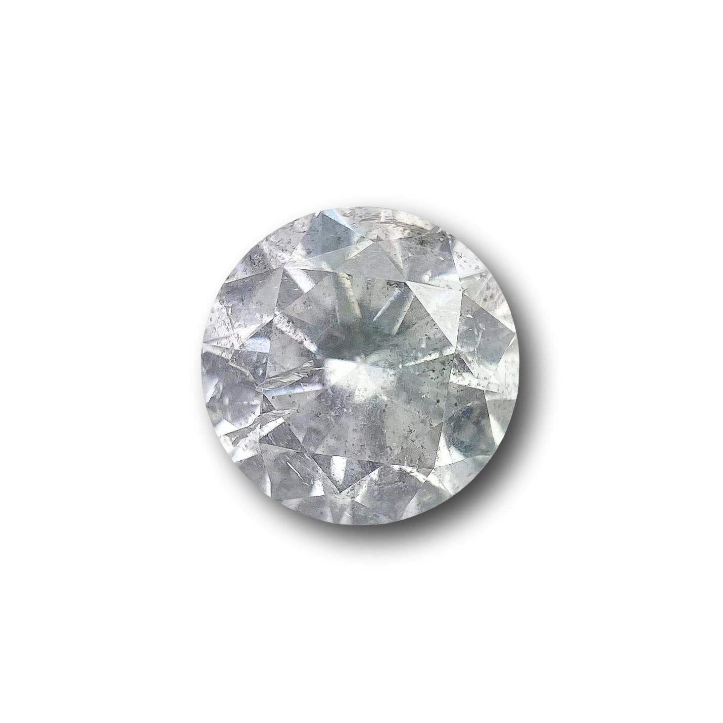 1.34ct | Salt & Pepper Round Shape Brilliant Cut Diamond - Modern Rustic Diamond