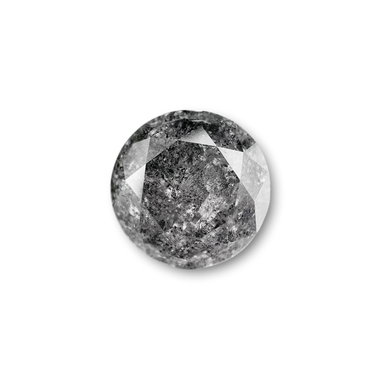 12.06ct | Salt & Pepper Round Shape Brilliant Cut Diamond - Modern Rustic Diamond