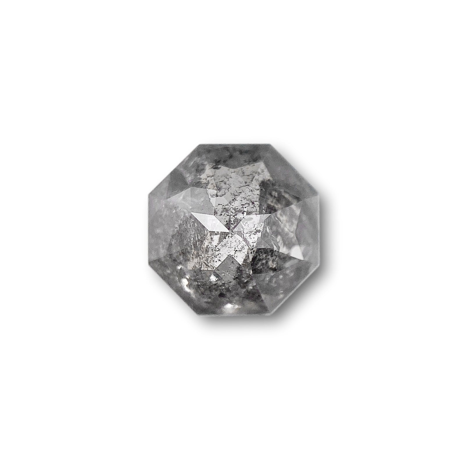 0.84ct | Salt & Pepper Octagonal Shape Step Cut Diamond - Modern Rustic Diamond
