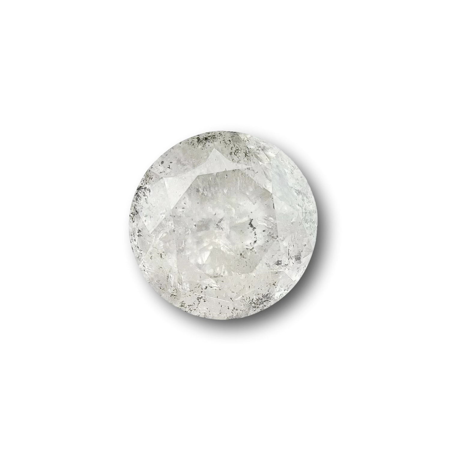 0.88ct | Salt & Pepper Round Shape Brilliant Cut Diamond - Modern Rustic Diamond