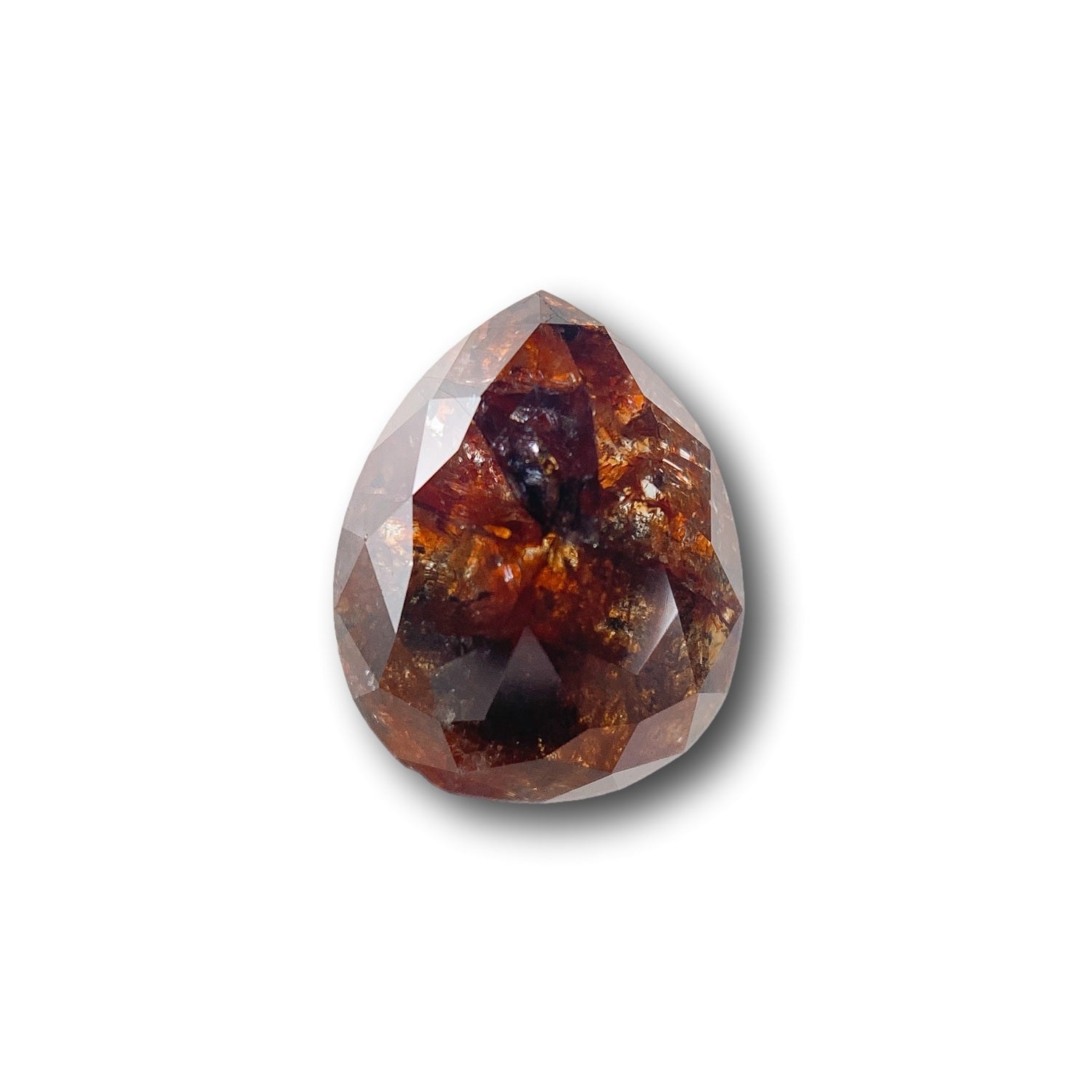 1.84ct | Salt & Pepper Pear Shape Rose Cut Diamond - Modern Rustic Diamond