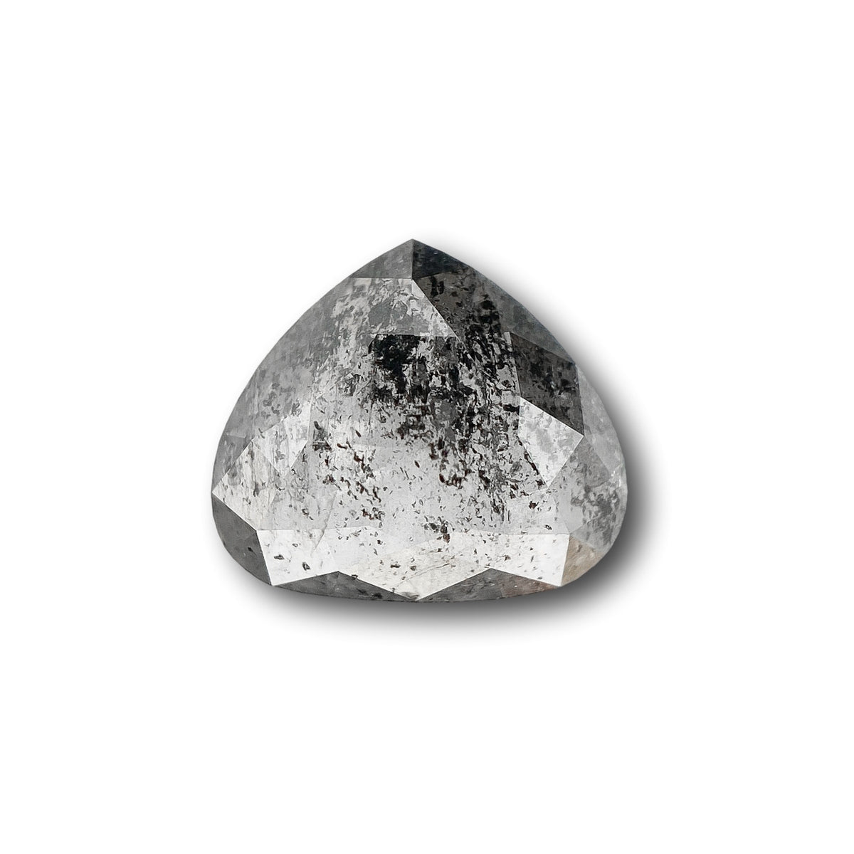 1.04ct | Salt &amp; Pepper Pear Shape Rose Cut Diamond - Modern Rustic Diamond