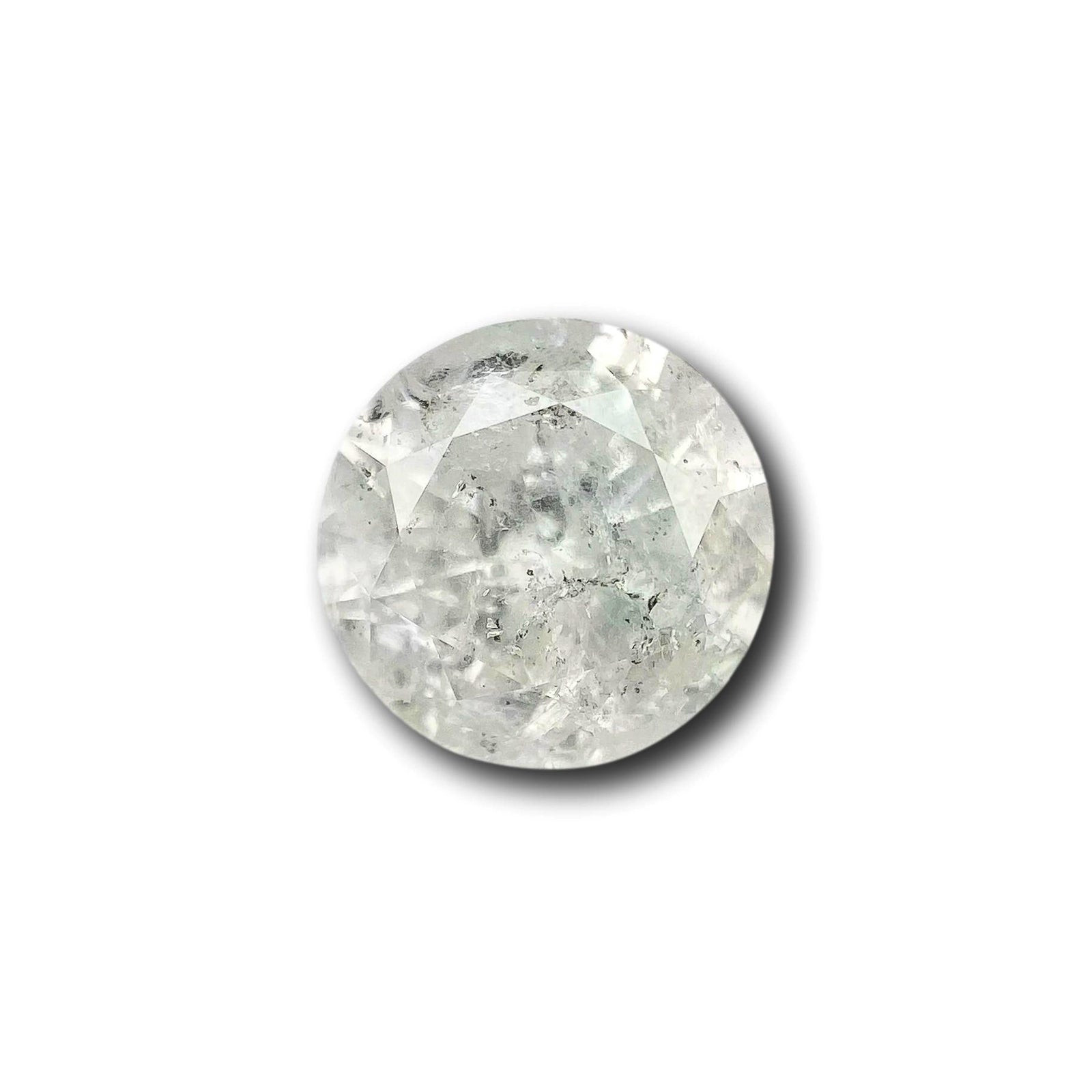 1.28ct | Salt & Pepper Round Shape Brilliant Cut Diamond - Modern Rustic Diamond