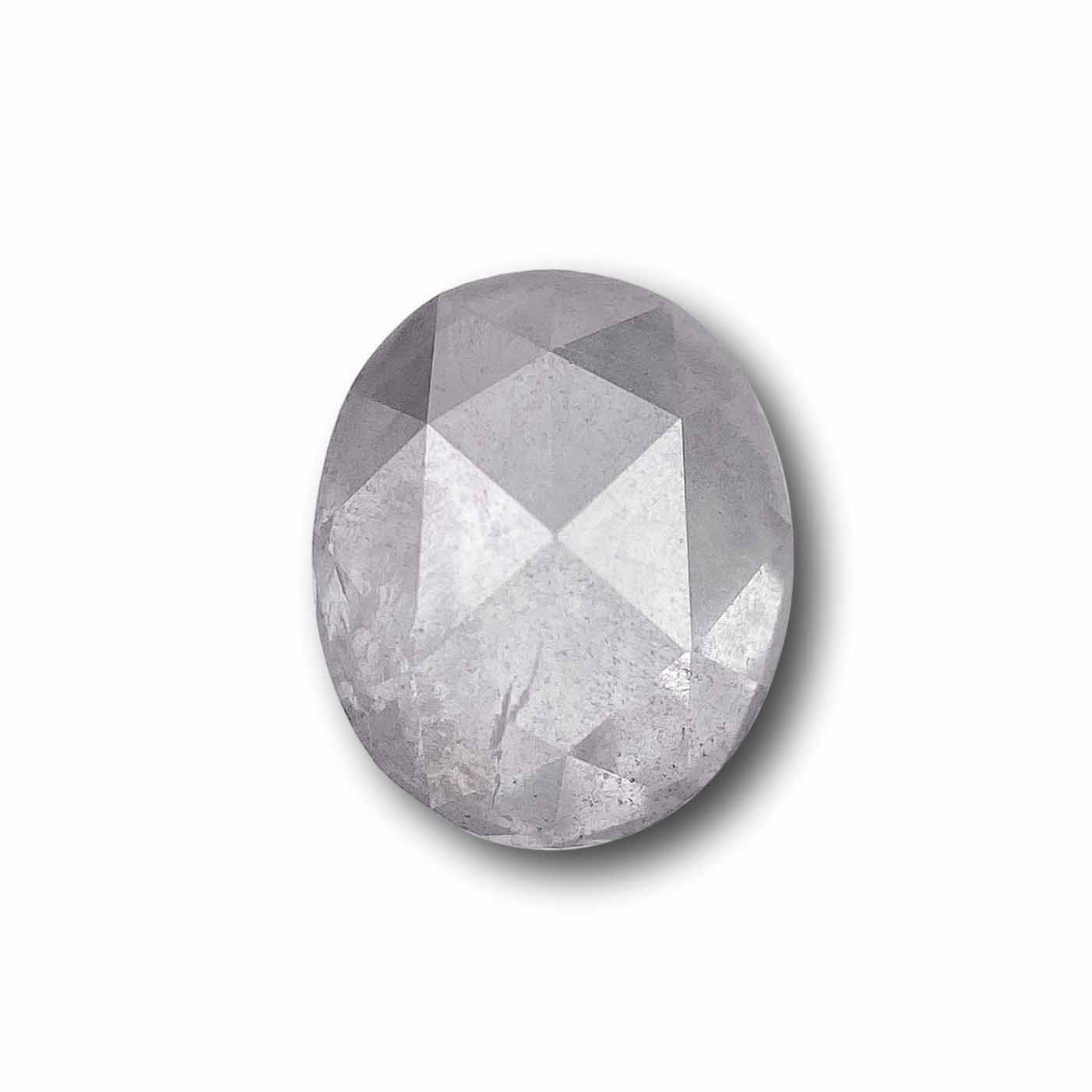 1.30ct | Salt & Pepper Oval Shape Rose Cut Diamond - Modern Rustic Diamond