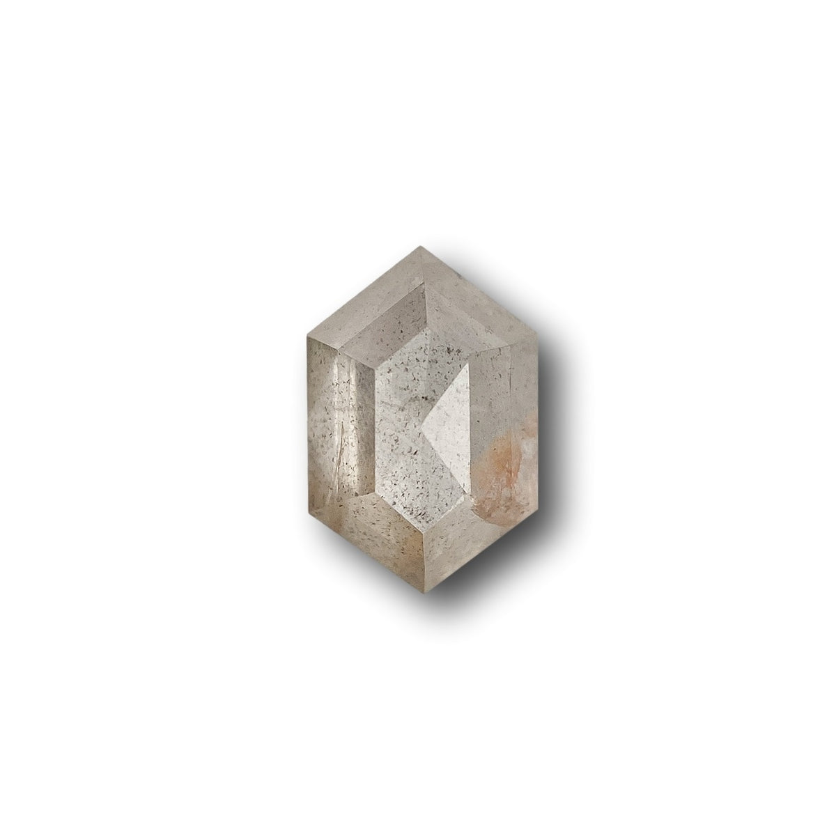 1.05ct | Salt &amp; Pepper Hexagon Shape Rose Cut Diamond - Modern Rustic Diamond
