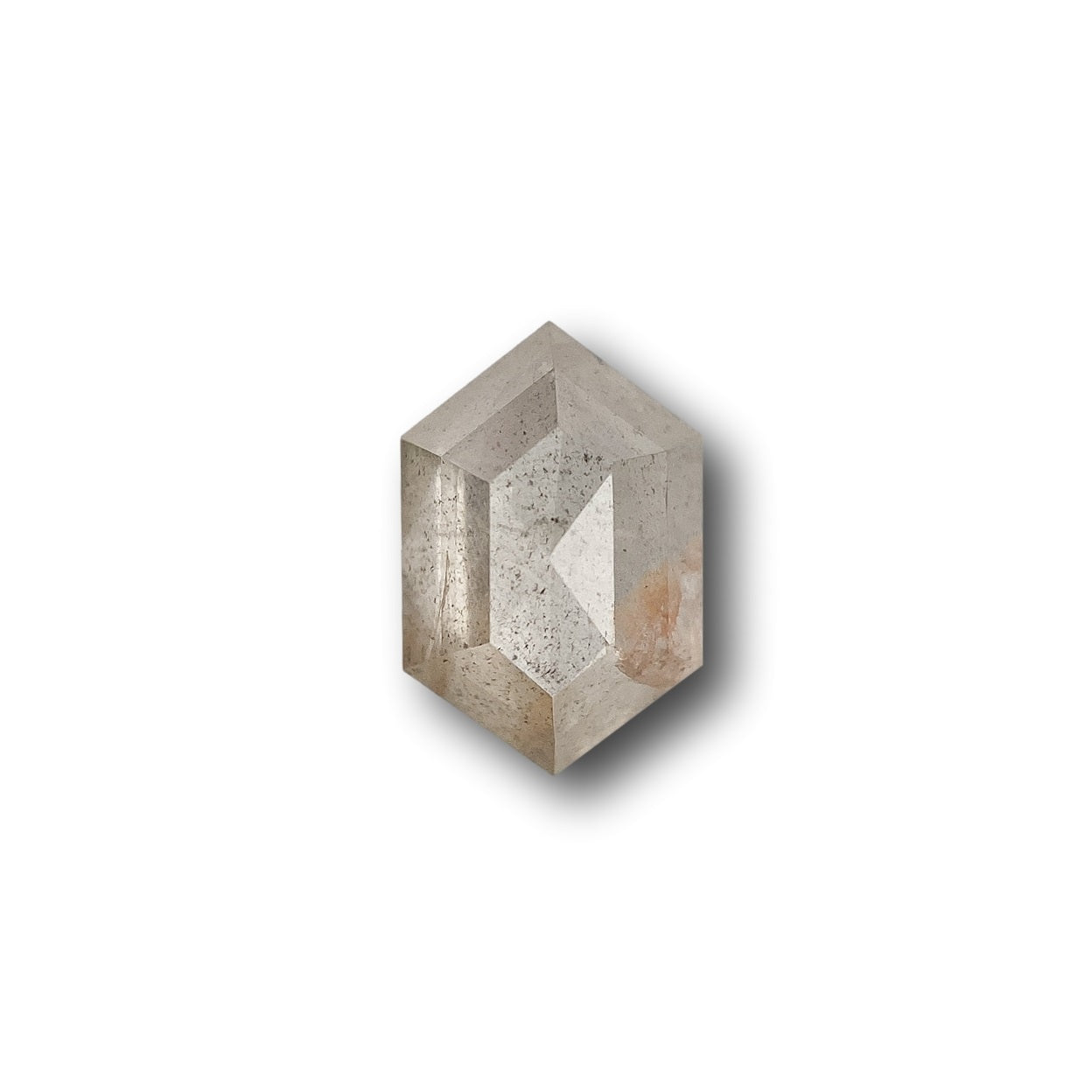 1.05ct | Salt & Pepper Hexagon Shape Rose Cut Diamond - Modern Rustic Diamond