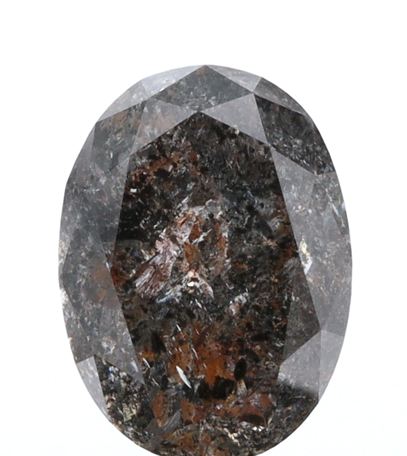 1.24ct | Salt & Pepper Oval Shape Brilliant Cut Diamond - Modern Rustic Diamond