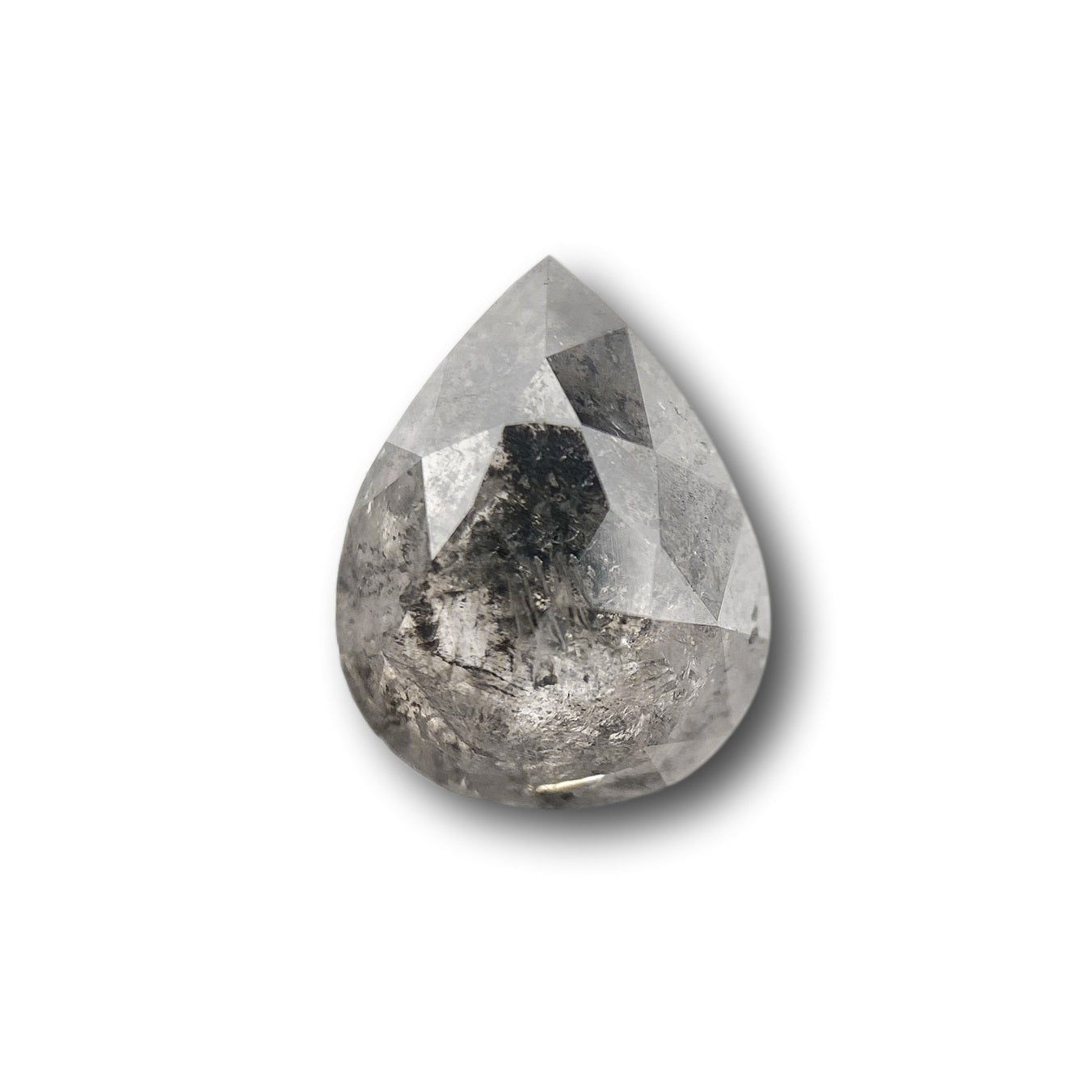 1.17ct | Salt & Pepper Pear Shape Rose Cut Diamond - Modern Rustic Diamond