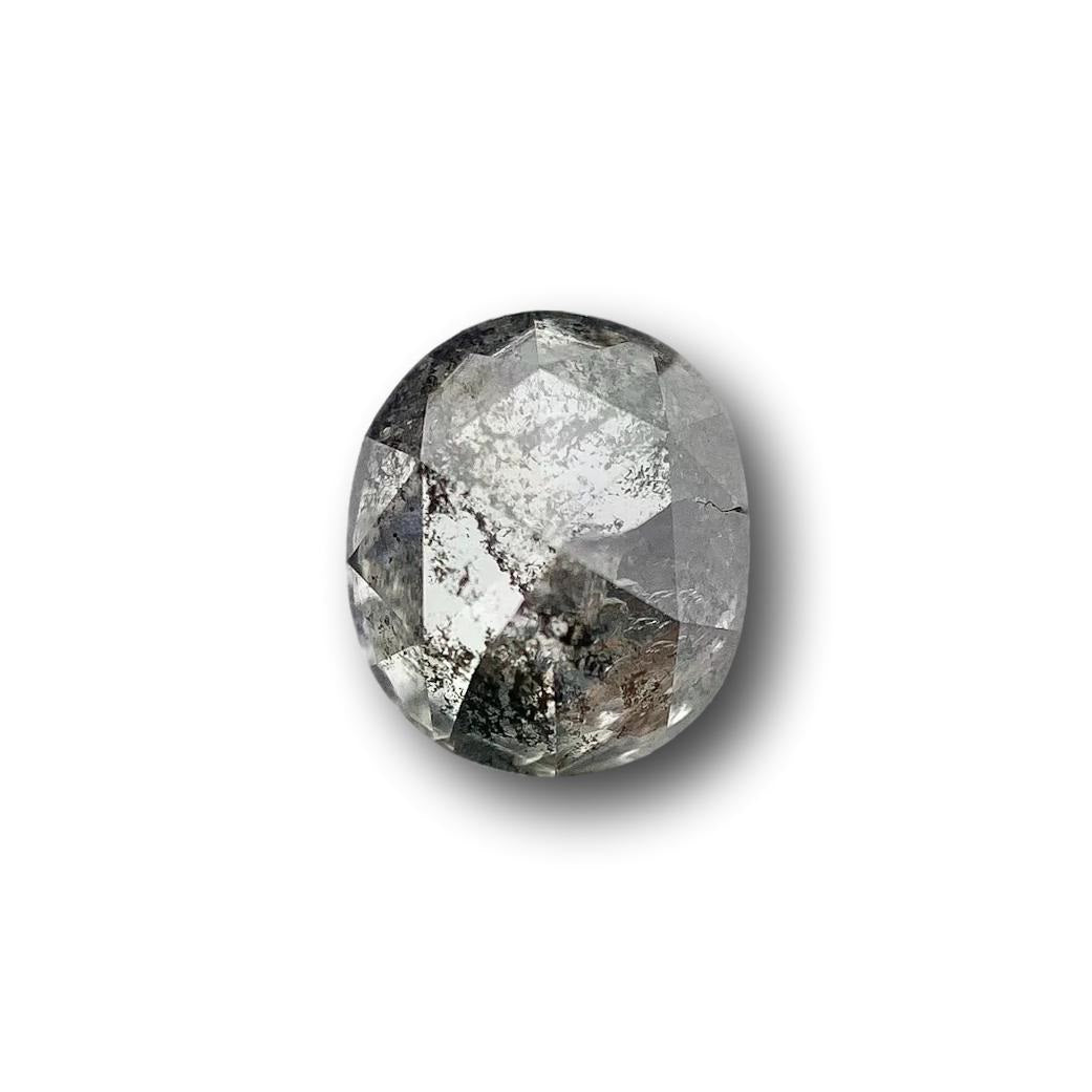 1.00ct | Salt & Pepper Cushion Shape Rose Cut Diamond - Modern Rustic Diamond