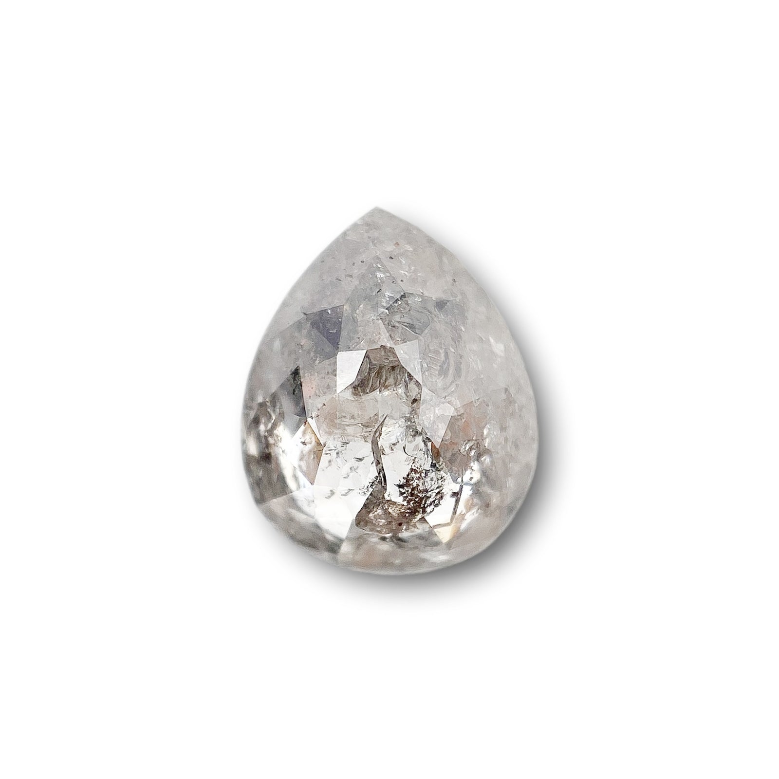 1.37ct | Rustic Pear Shape Rose Cut Diamond - Modern Rustic Diamond