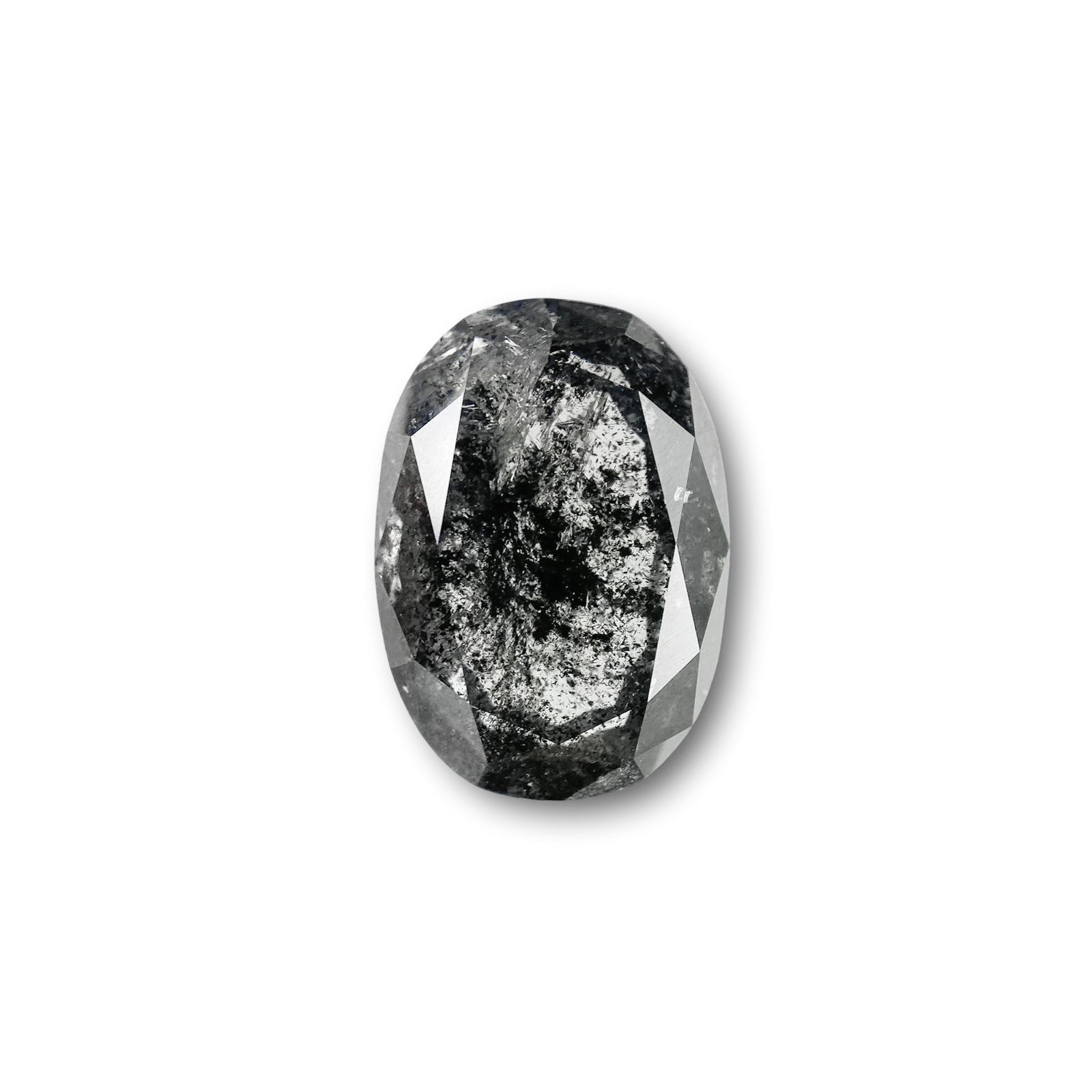 6.73ct | Salt & Pepper Oval Shape Brilliant Cut Diamond - Modern Rustic Diamond