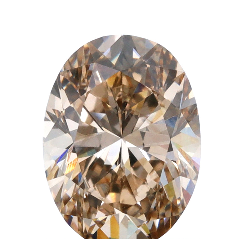 1.01ct | Champagne VVS Oval Shape Brilliant Cut Diamond - Modern Rustic Diamond