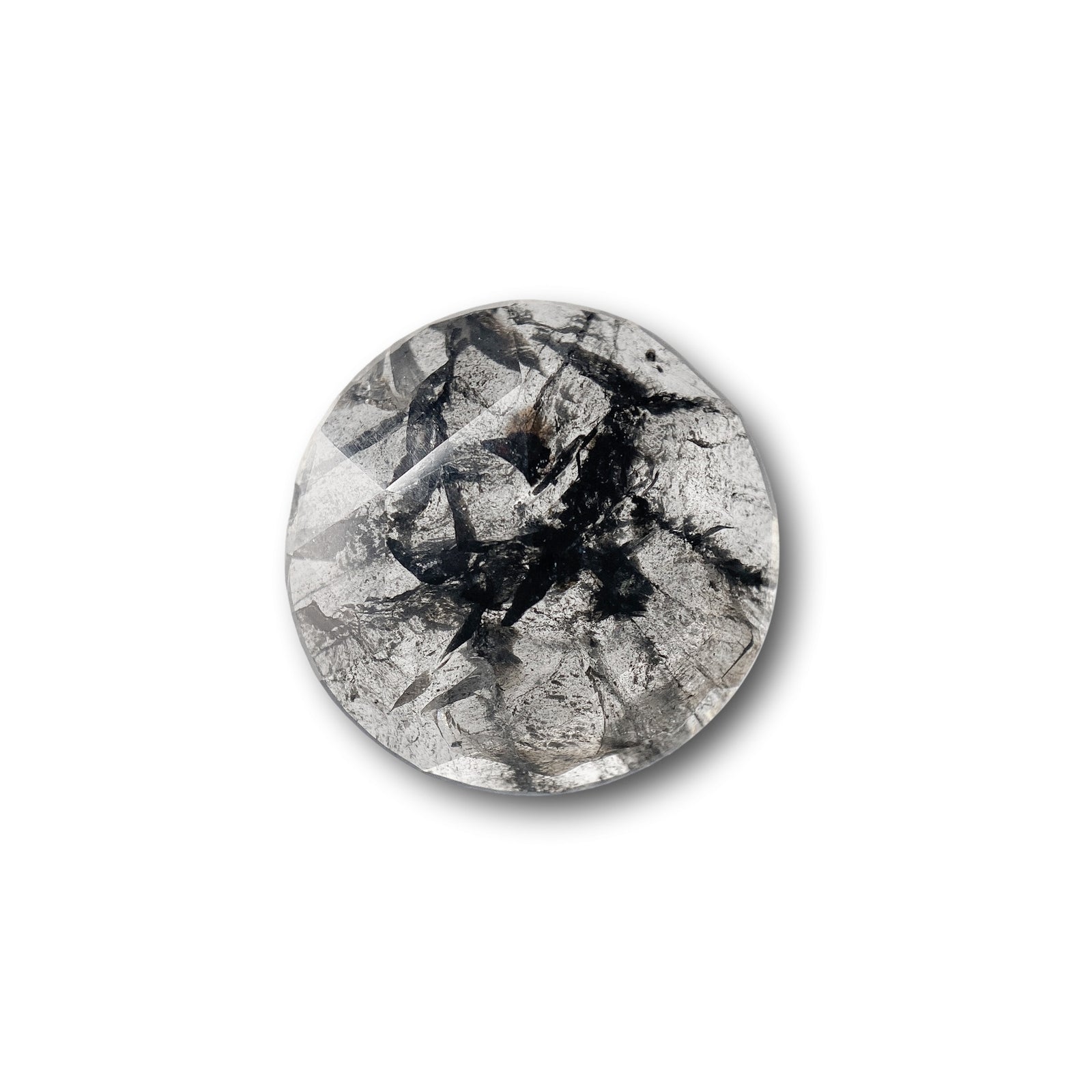 5.38ct | Salt & Pepper Round Shape Rose Cut Diamond - Modern Rustic Diamond