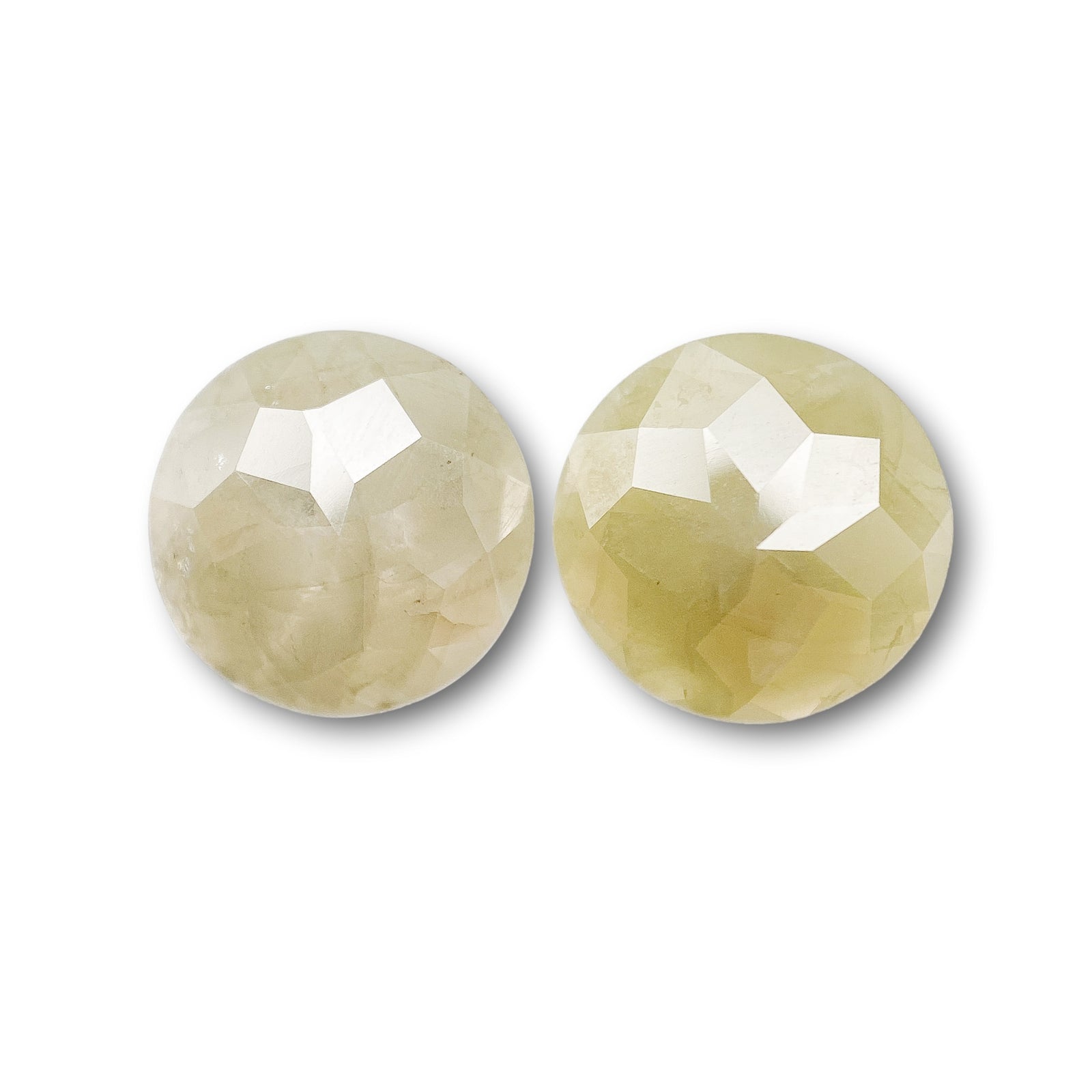 2.50cttw | Rustic  Round Shape Rose Cut Diamond Matched Pair - Modern Rustic Diamond