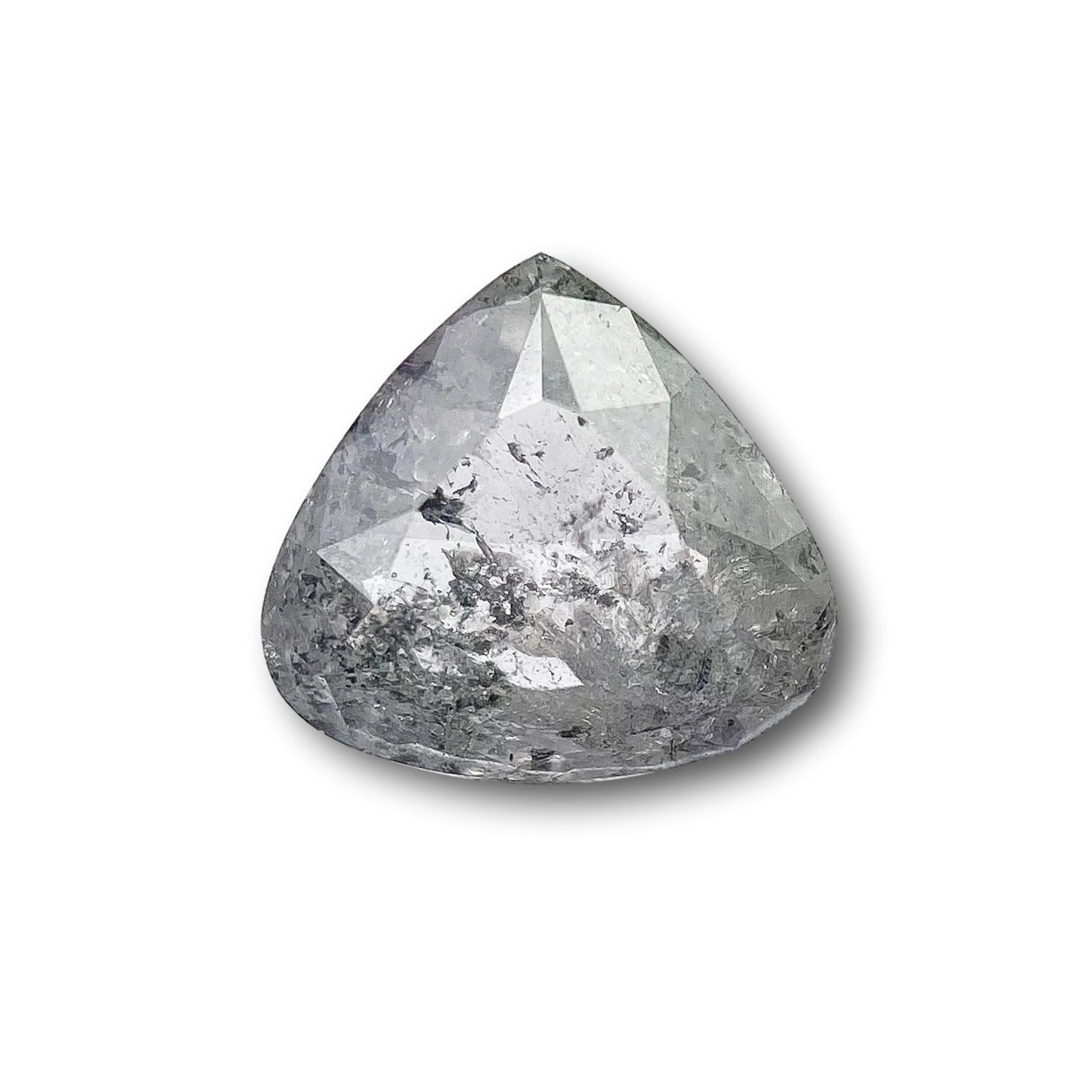 0.92ct | Salt & Pepper Pear Shape Brilliant Cut Diamond - Modern Rustic Diamond