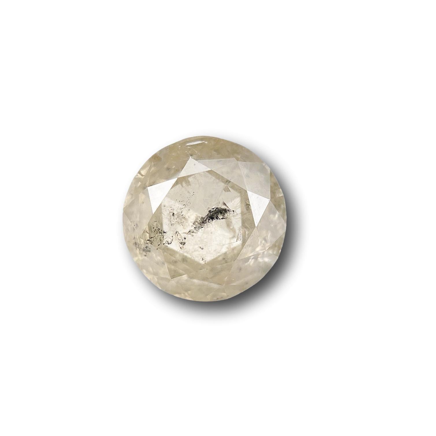 0.97ct | Salt & Pepper Round Shape Brilliant Cut Diamond - Modern Rustic Diamond