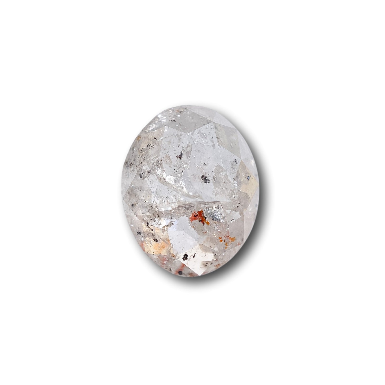 1.90ct | Salt & Pepper Oval Shape Rose Cut Diamond - Modern Rustic Diamond