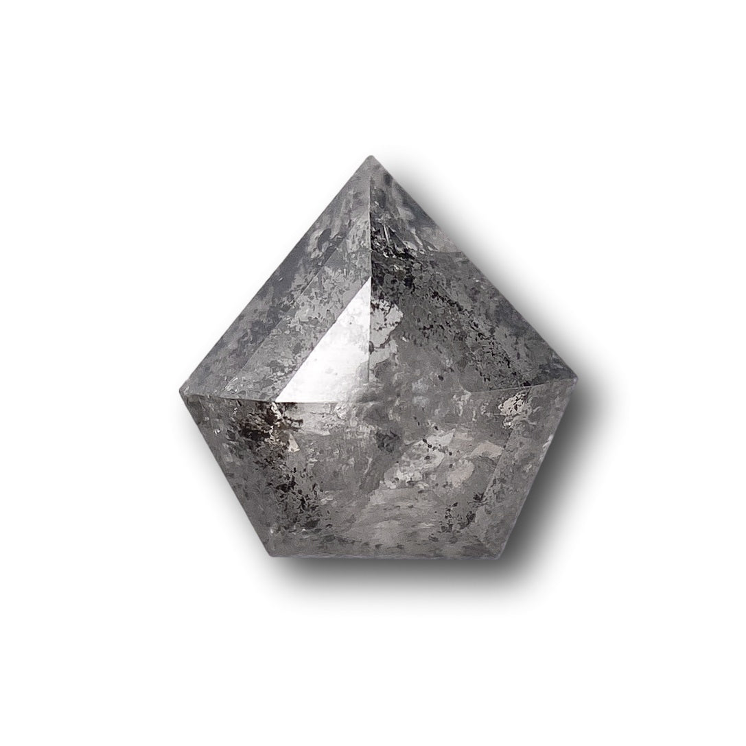 1.11ct | Salt & Pepper Shield Shape Rose Cut Diamond - Modern Rustic Diamond