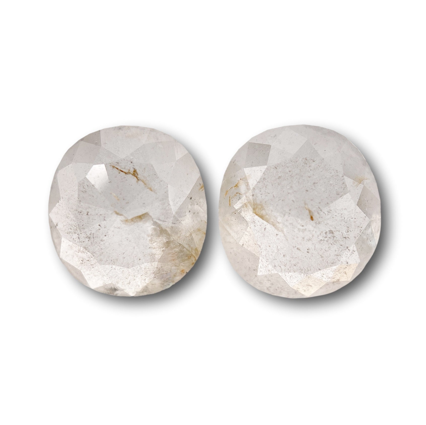 3.43cttw | Salt & Pepper Cushion Shape Rose Cut Diamond Matched Pair - Modern Rustic Diamond