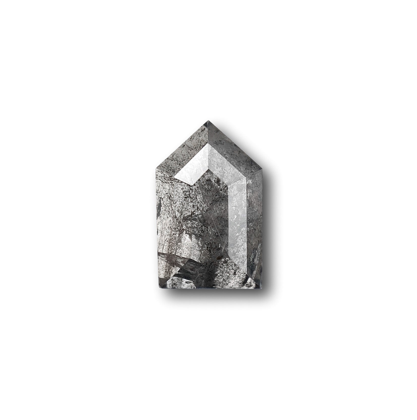 1.09ct | Salt & Pepper Shield Shape Rose Cut Diamond - Modern Rustic Diamond