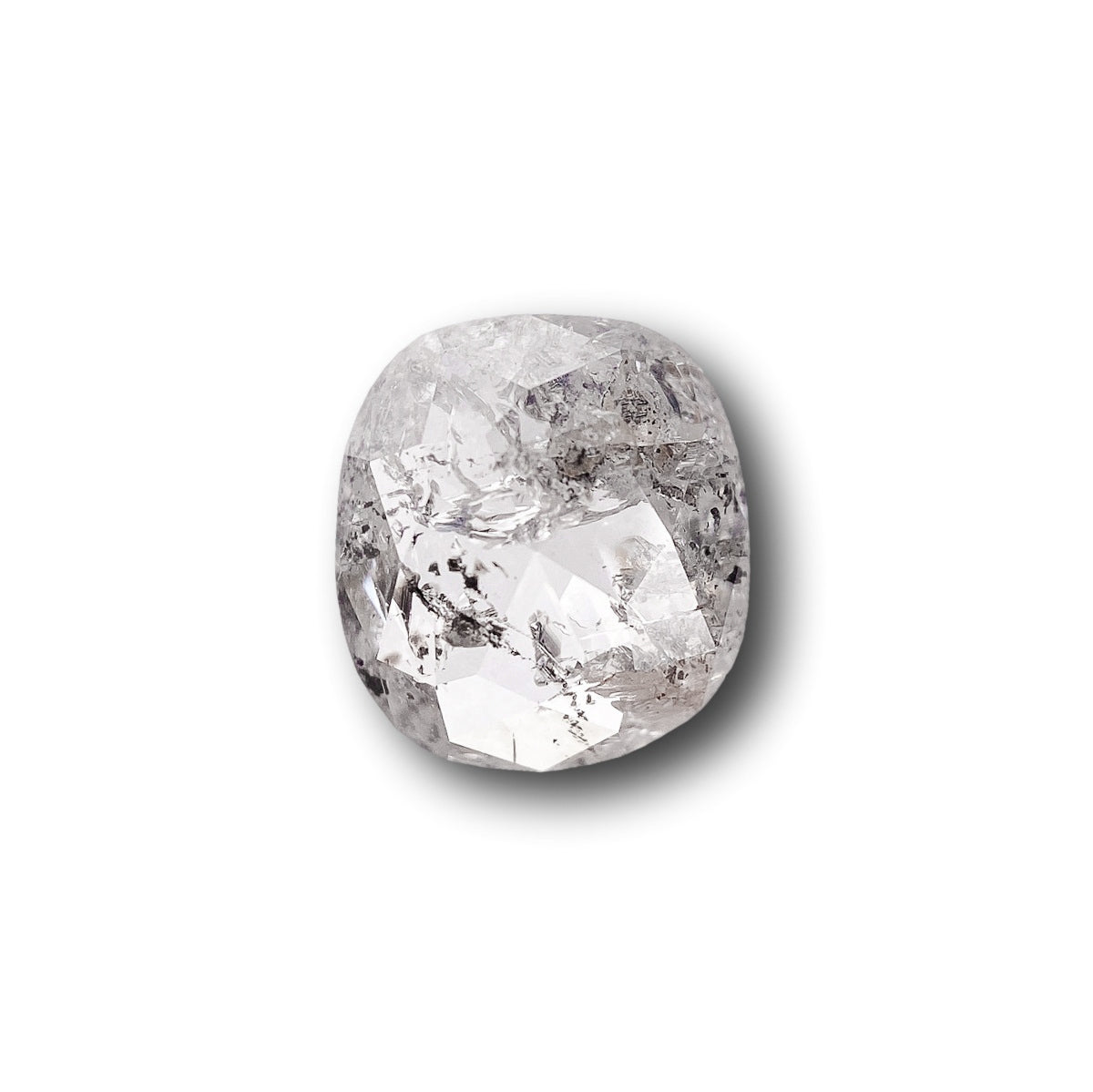1.20ct | Salt & Pepper Cushion Shape Rose Cut Diamond - Modern Rustic Diamond