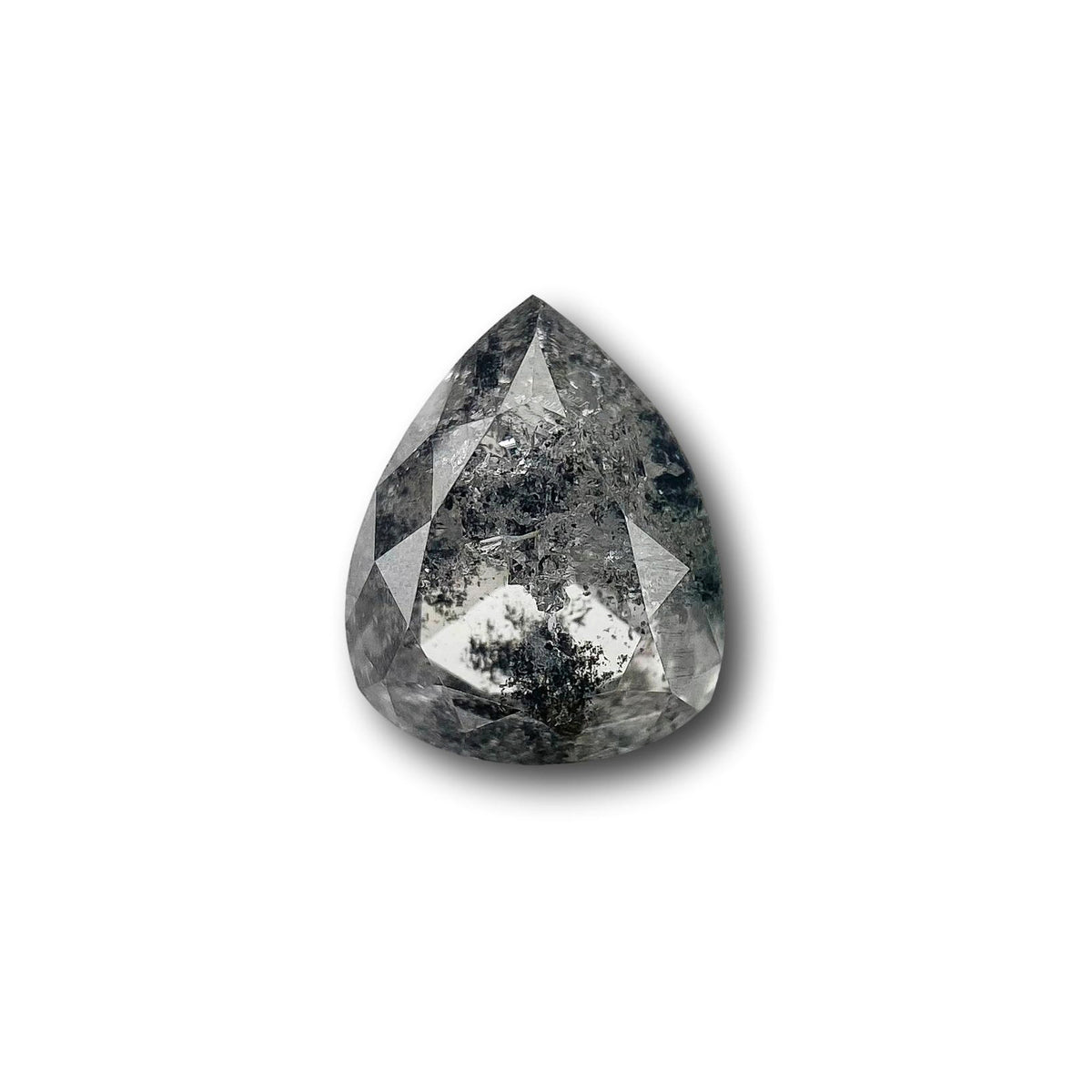 1.30ct | Salt &amp; Pepper Pear Shape Brilliant Cut Diamond - Modern Rustic Diamond