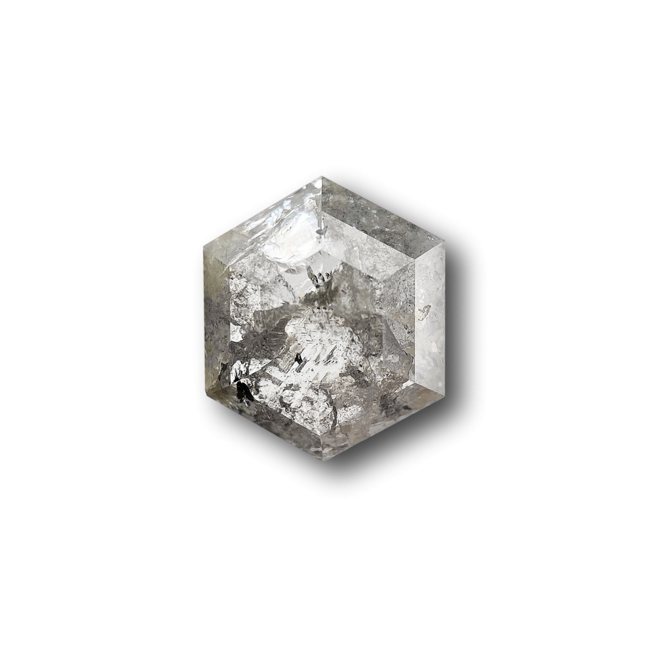 0.93ct | Rustic  Hexagon Shape Rose Cut Diamond - Modern Rustic Diamond